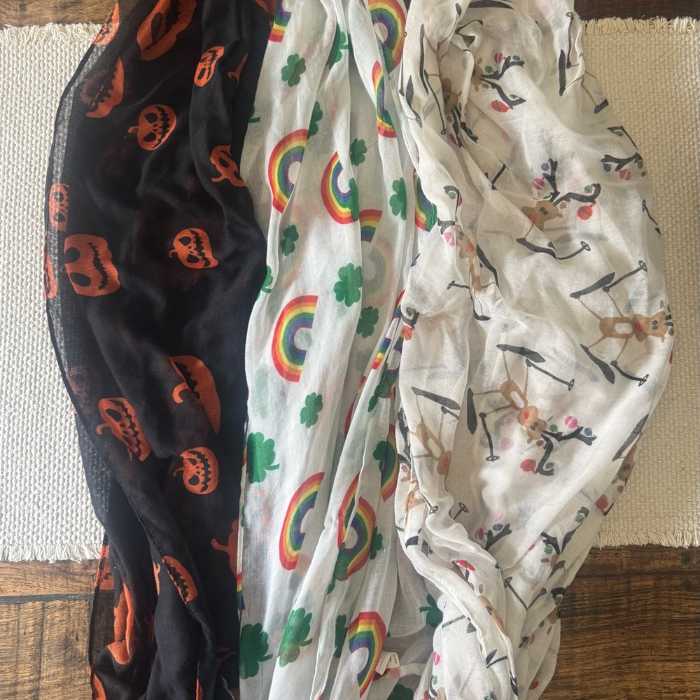 Colorful Patterned Scarves Set